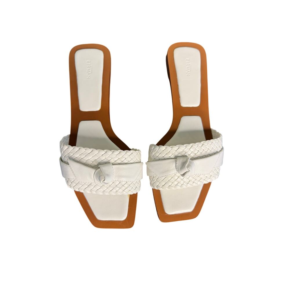 Alexandre Birman NIB Clarita Woven Leather Flat Sandals in White Size 39.5 - Picture 4 of 11